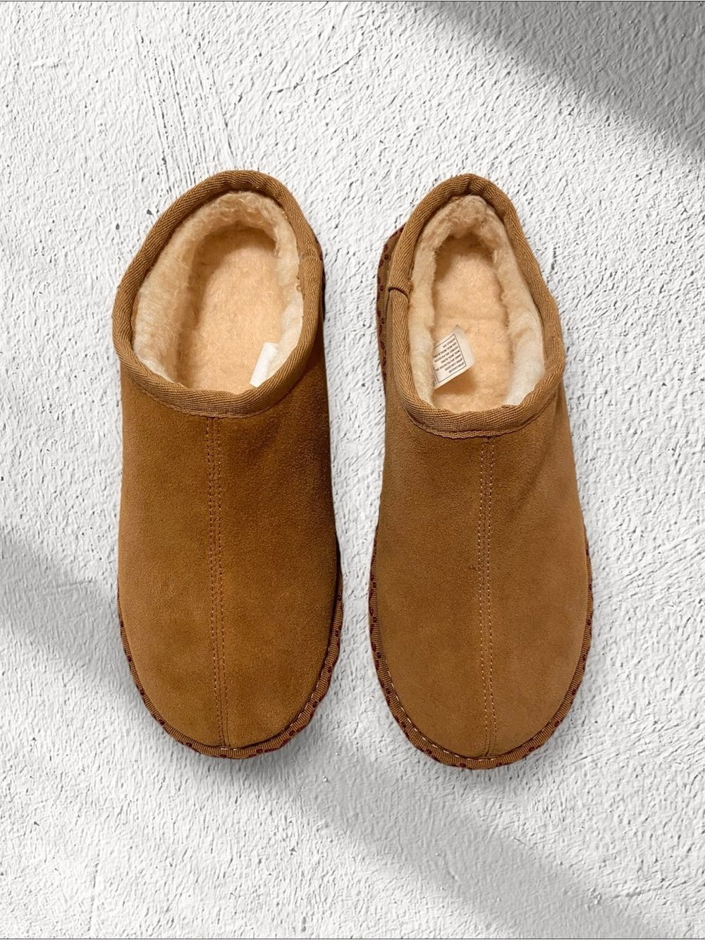 BEARPAW Slippers NEW Suede Sherpa Lined Indoor Outdoor Platform Sole Size 9
